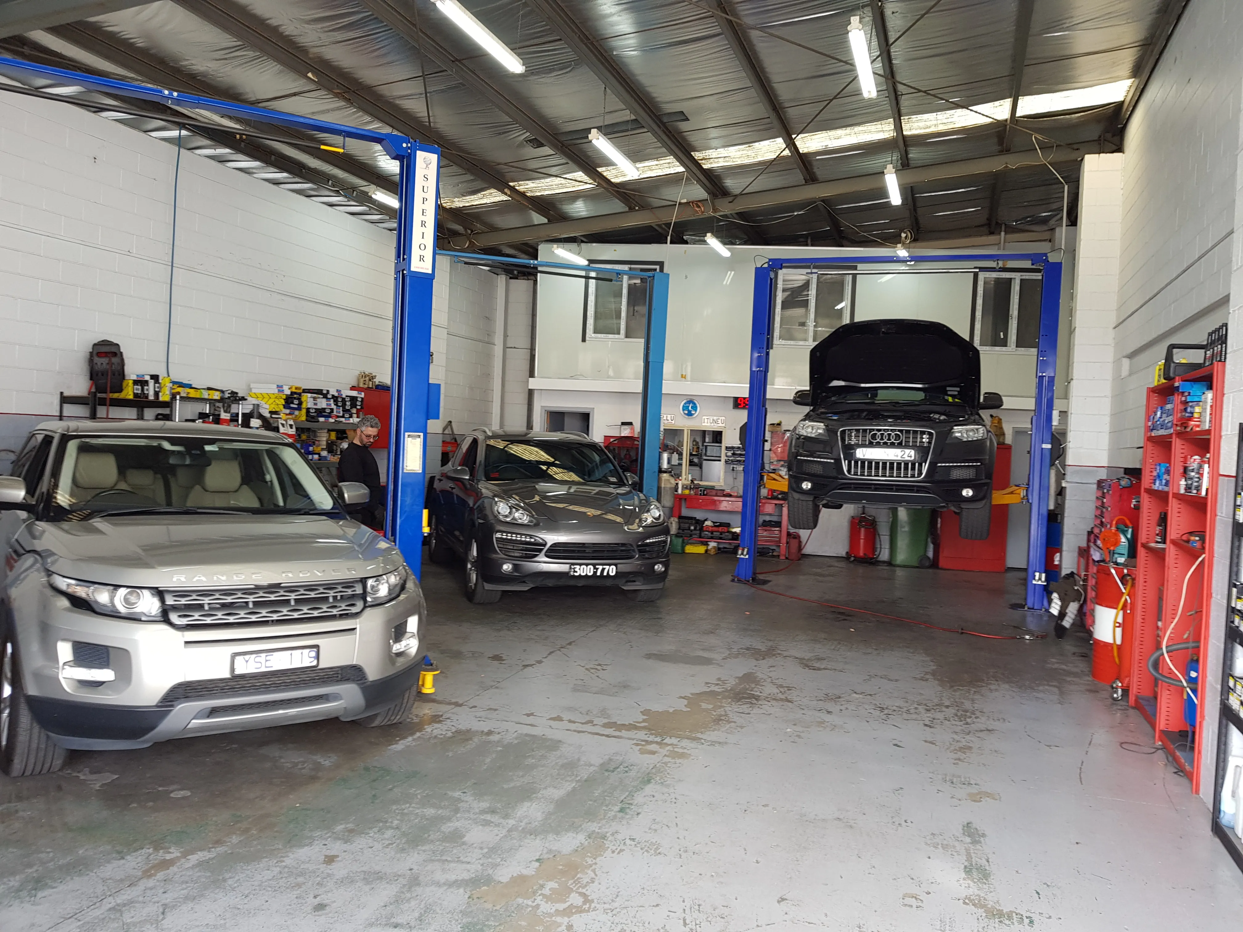Inside the Master Auto Service workshop in Mitcham